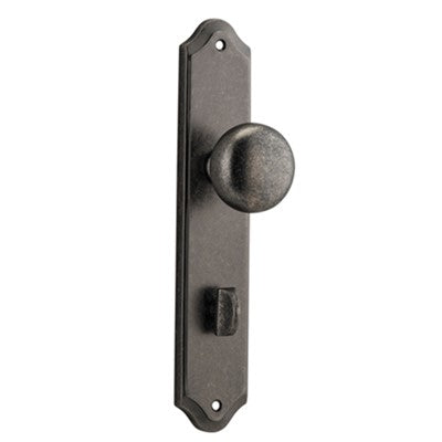 Iver Door Knob Cambridge Shouldered Privacy Pair Distressed Nickel CTC85mm D55xP62mm BPH250xW48mm