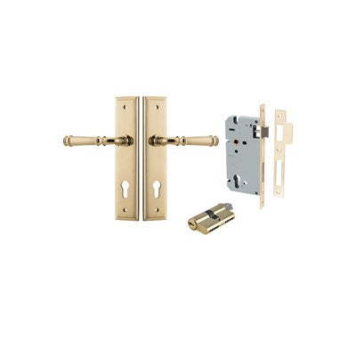 Iver Door Lever Verona Stepped Polished Brass Key / Key Entrance Kit