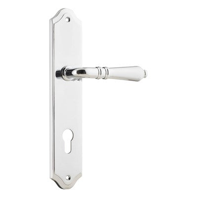 Iver Door Lever Sarlat Shouldered Euro Pair Polished Chrome CTC85mm L111xP55mm BPH250xW48mm