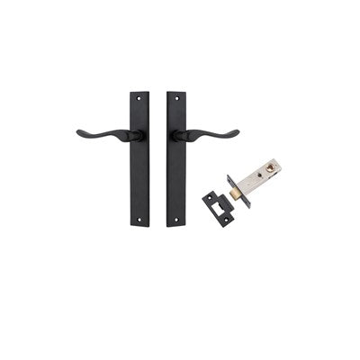 Iver Door Lever Stirling Rectangular Matt Black Passage Kit