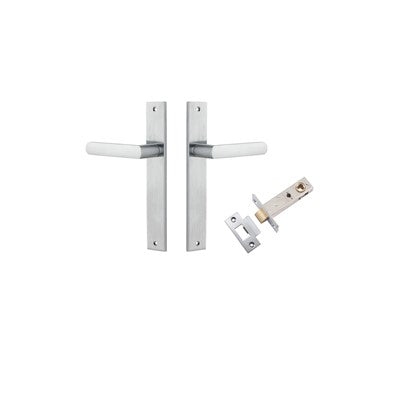 Iver Door Lever Osaka Rectangular Brushed Chrome Passage Kit