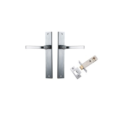 Iver Door Lever Annecy Rectangular Brushed Chrome Passage Kit