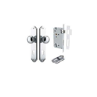 Iver Door Knob Paddington Shouldered Polished Chrome Key / Key Entrance Kit