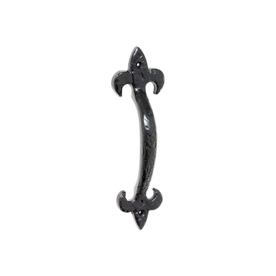 Tradco Cabinet Pull Handle Iron Fleur-de-lis Matt Black L180xP32mm