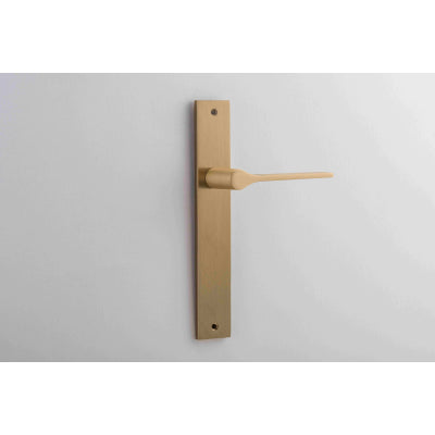 Iver Door Lever Como Rectangular Latch Pair Brushed Brass L119xP59mm BPH240xW38mm