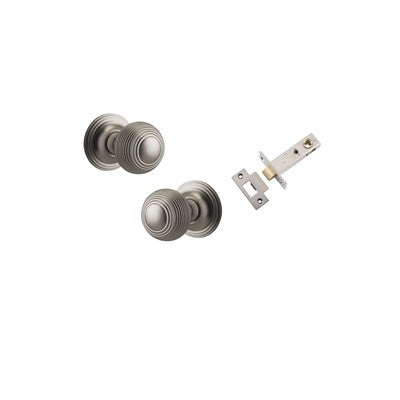 Iver Door Knob Guildford Rose Round Satin Nickel Passage Kit