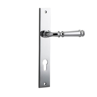 Iver Door Lever Verona Rectangular Euro Pair Polished Chrome CTC85mm L122xP56mm BPH240xW38mm