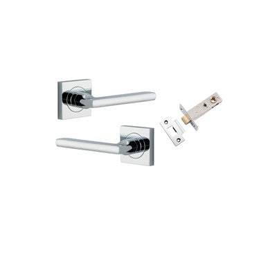 Iver Door Lever Baltimore Rose Square Polished Chrome Passage Kit