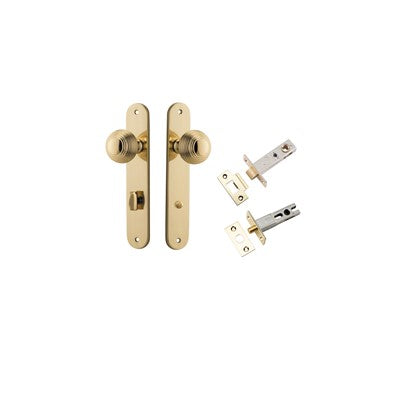 Iver Door Knob Guildford Oval Polished Brass Privacy Kit