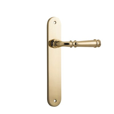 Iver Door Lever Verona Oval Latch Pair Polished Brass L122xP56mm BPH240xW40mm