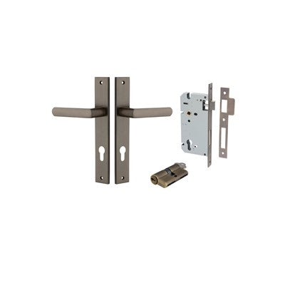 Iver Door Lever Osaka Rectangular Signature Brass Key / Key Entrance Kit