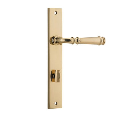 Iver Door Lever Verona Rectangular Privacy Pair Polished Brass CTC85mm L122xP56mm BPH240xW38mm