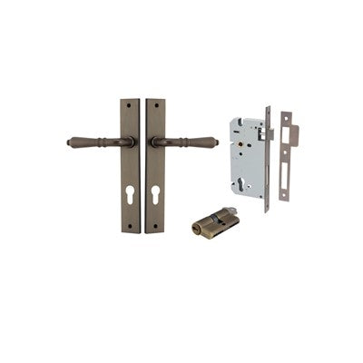 Iver Door Lever Sarlat Rectangular Signature Brass Key / Key Entrance Kit