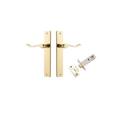 Iver Door Lever Stirling Rectangular Polished Brass Passage Kit