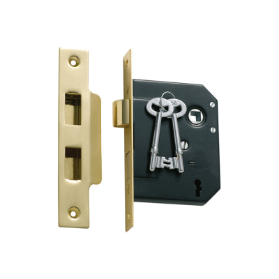 Tradco Mortice Lock 3 Lever Polished Brass CTC57mm Backset 57mm