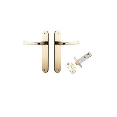 Iver Door Lever Annecy Oval Polished Brass Passage Kit