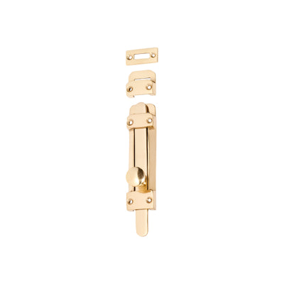 Tradco Tower Bolt Polished Brass H118xW32mm