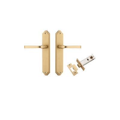 Iver Door Lever Annecy Shouldered Brushed Brass Passage Kit