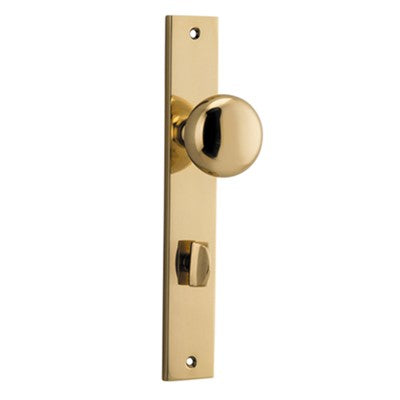 Iver Door Knob Cambridge Rectangular Privacy Pair Polished Brass CTC85mm D55xP60mm BPH240xW38mm