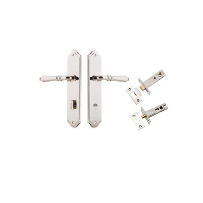 Iver Door Lever Sarlat Shouldered Polished Nickel Privacy Kit