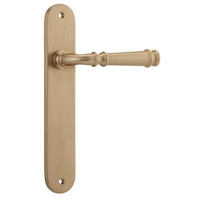 Iver Door Lever Verona Oval Latch Pair Brushed Brass L122xP56mm BPH240xW40mm