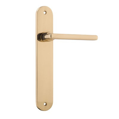 Iver Door Lever Baltimore Oval Latch Pair Polished Brass L118xP54mm BPH240xW40mm