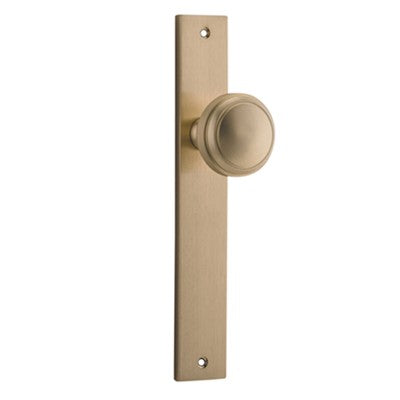 Iver Door Knob Paddington Rectangular Latch Pair Brushed Brass D55xP61mm BPH240xW38mm