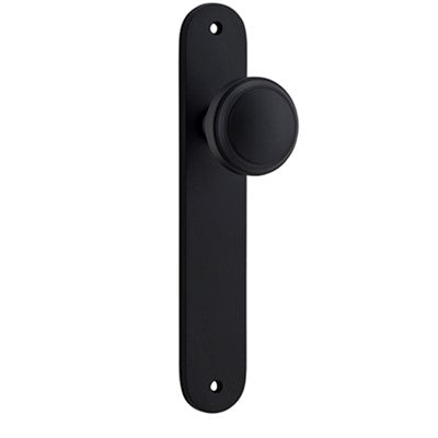 Iver Door Knob Paddington Oval Latch Pair Matt Black D55xP61mm BPH240xW40mm