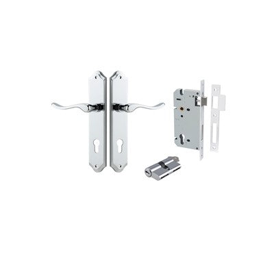 Iver Door Lever Stirling Shouldered Polished Chrome Key / Key Entrance Kit