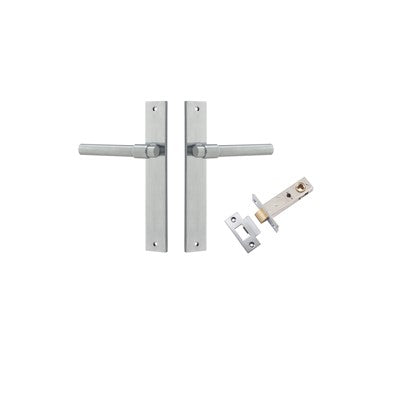 Iver Door Lever Helsinki Rectangular Brushed Chrome Passage Kit