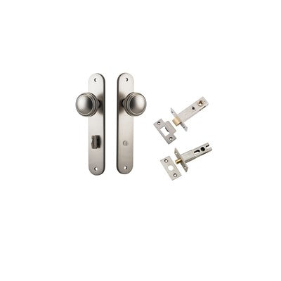 Iver Door Knob Paddington Oval Satin Nickel Privacy Kit