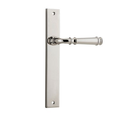 Iver Door Lever Verona Rectangular Latch Pair Polished Nickel L122xP56mm BPH240xW38mm