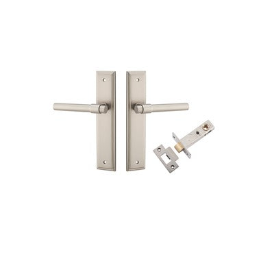 Iver Door Lever Helsinki Stepped Satin Nickel Passage Kit