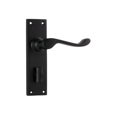 Tradco Door Lever Victorian Privacy Pair Matt Black H152xW42xP59mm