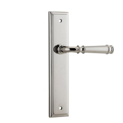 Iver Door Lever Verona Stepped Latch Pair Polished Nickel L122xP59mm BPH237xW50mm