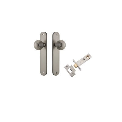 Iver Door Knob Guildford Oval Satin Nickel Passage Kit