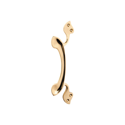 Tradco Pull Handle Nouveau Offset Polished Brass H225xW75xP35mm