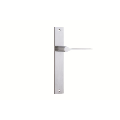 Iver Door Lever Como Rectangular Latch Pair Brushed Chrome L119xP59mm BPH240xW38mm