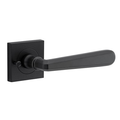 Iver Door Lever Copenhagen Rose Square Matt Black Inbuilt Privacy Kit