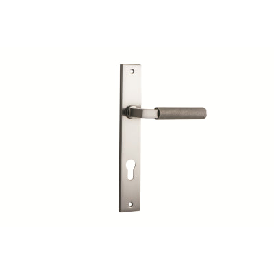 Iver Door Lever Brunswick Rectangular Euro Pair Satin Nickel CTC85mm L120xP57mm BPH240xW38mm