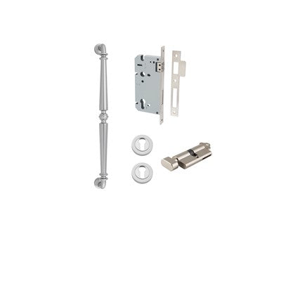 Iver Pull Handle Sarlat Satin Nickel CTC450mm Key / Thumb Entrance Kit