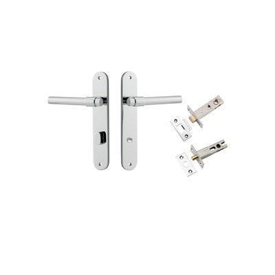 Iver Door Lever Helsinki Oval Polished Chrome Privacy Kit