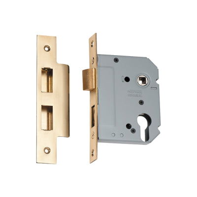 Tradco Mortice Lock Euro Polished Brass CTC47.5mm Backset 57mm