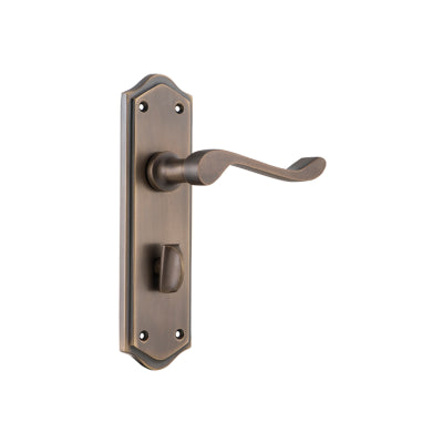 Tradco Door Lever Henley Privacy Pair Antique Brass H180xW50xP58mm