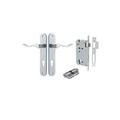 Iver Door Lever Stirling Oval Brushed Chrome Key / Key Entrance Kit