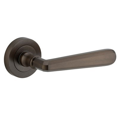 Iver Door Lever Copenhagen Rose Round Concealed Fix Pair Signature Brass L120xP60mm BPD52mm