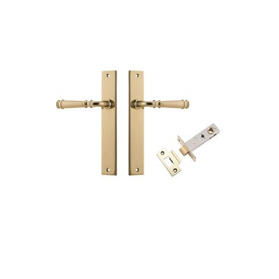 Iver Door Lever Verona Rectangular Polished Brass Passage Kit