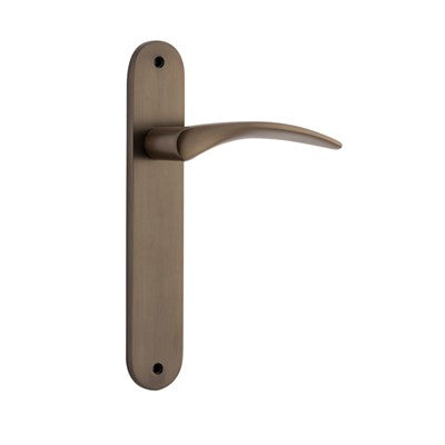 Iver Door Lever Oxford Oval Latch Pair Signature Brass L125xP60mm BPH240xW40mm