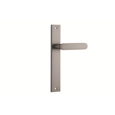 Iver Door Lever Bronte Rectangular Latch Pair Satin Nickel L117xP53mm BPH240xW38mm