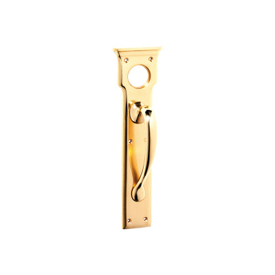 Tradco Pull Handle Cylinder Hole Polished Brass H255xW70xP57mm